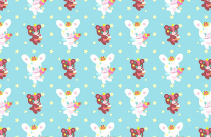 Fresh Green Cartoon Pattern Custom Wallpaper Art Design