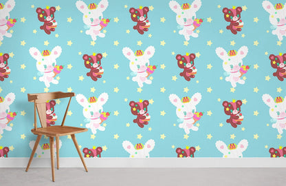 Bunny Cartoon Animal Wallpaper Room Decoration Idea