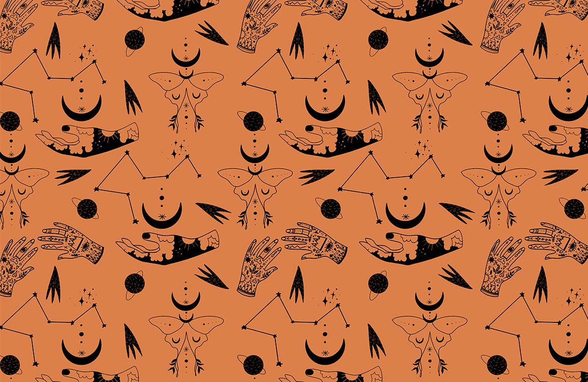 Orange Abstract Geometric Mural Wallpaper