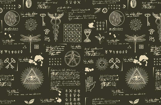 Cabala on Blackboard Wallpaper Mural Art Design