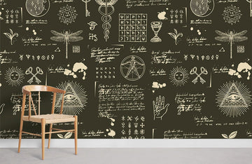 Papier Peint Panoramique Cabale sur Tableau Noir
