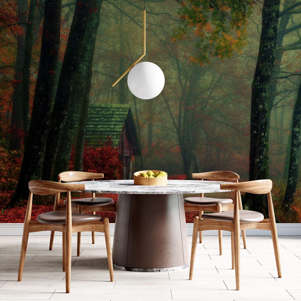 3d visual forest wallpaper mural dining room decoration idea