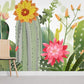 Botanical Cactus Floral Mural Wallpaper