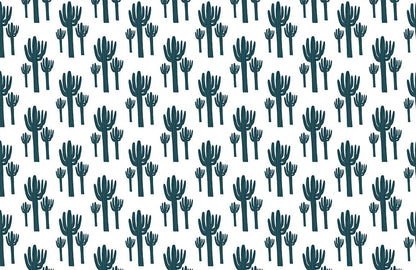 Cactus Pattern Pattern Green Wallpaper Home Interior Decor