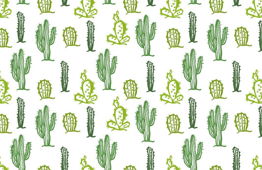 Cactus Pattern Green Mural Home Decor