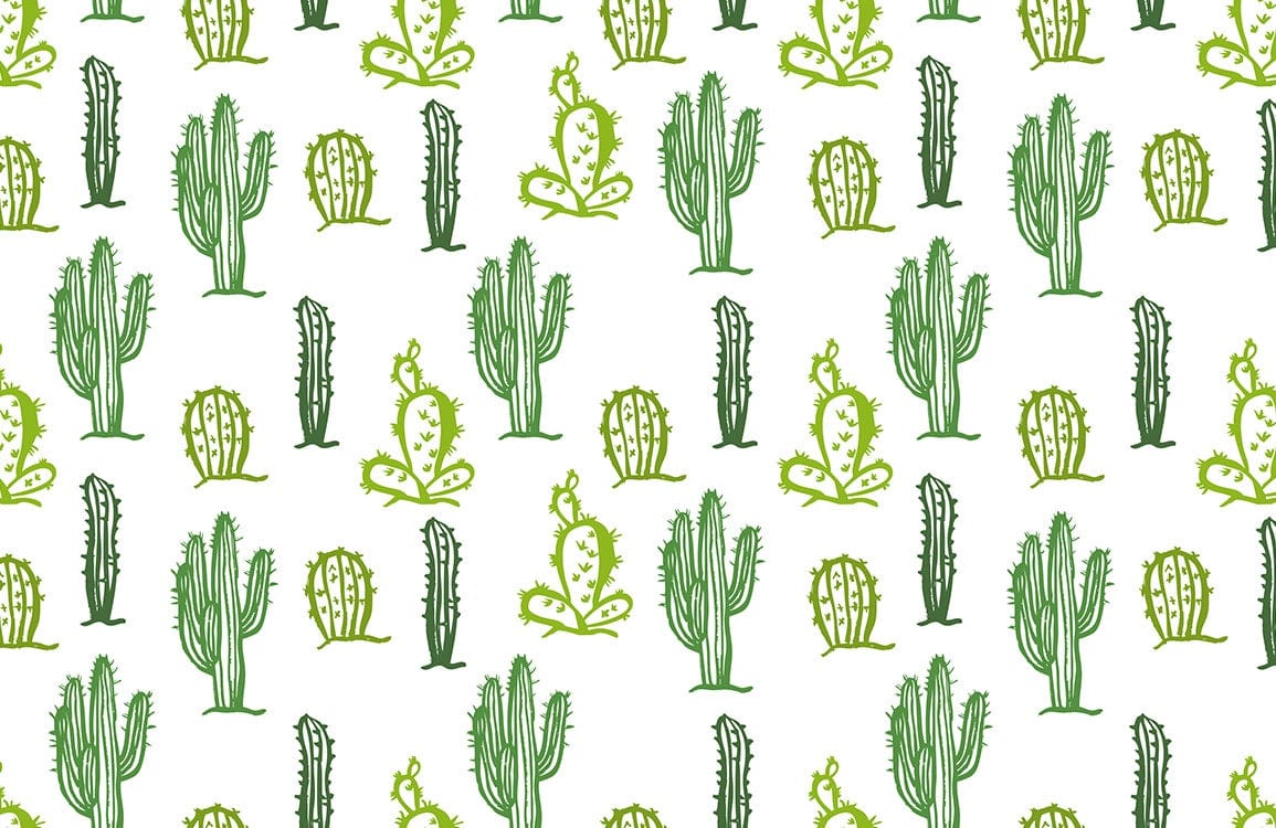 Grünes Kaktus Botanisches Wandbild