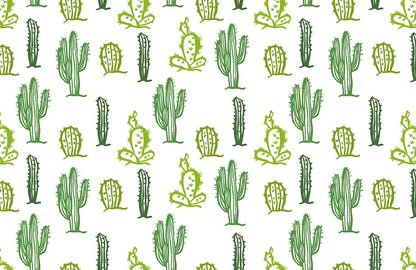 Cactus Pattern Green Mural Home Decor