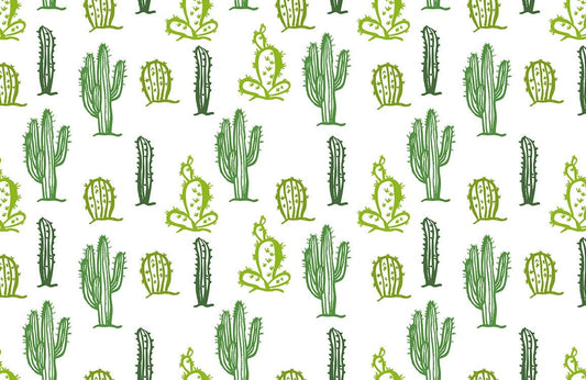 Cactus Pattern Green Mural Home Decor