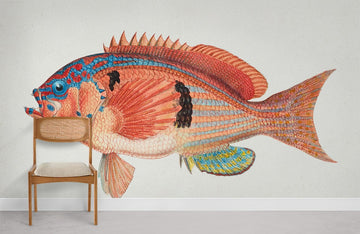 Illustrazione Murale di Pesci Tropicali in Acquerello