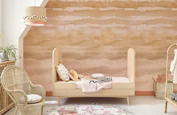 Abstract Beige Watercolor Stripe Mural Wallpaper