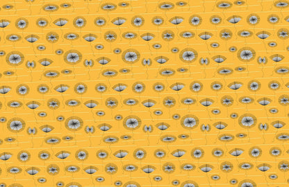 Retro Dandelion Geometric Yellow Mural Wallpaper