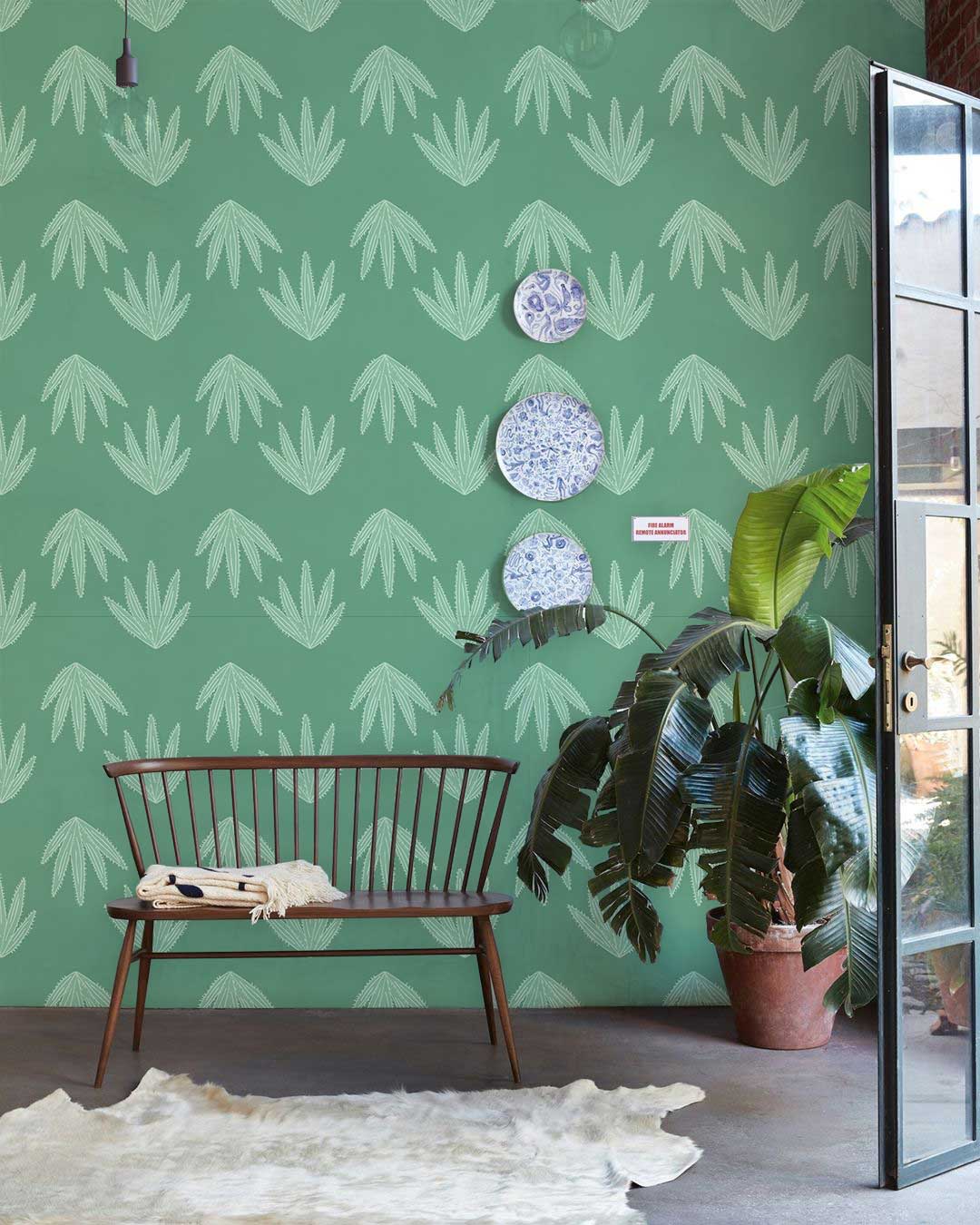 Cannabis Leaf Pattern Mural Wallpaper Home Interior Decor