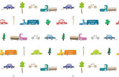 Cargo Bike Cartoon Wallpaper For Nursery