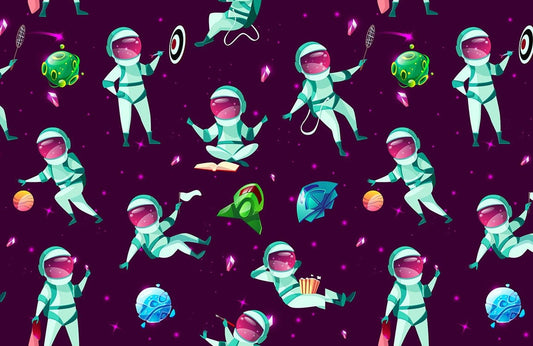 Cartoon Astronaut Wallpaper Home Decor