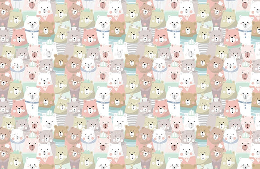 Papier Peint Panoramique Fête des Ours Mignons