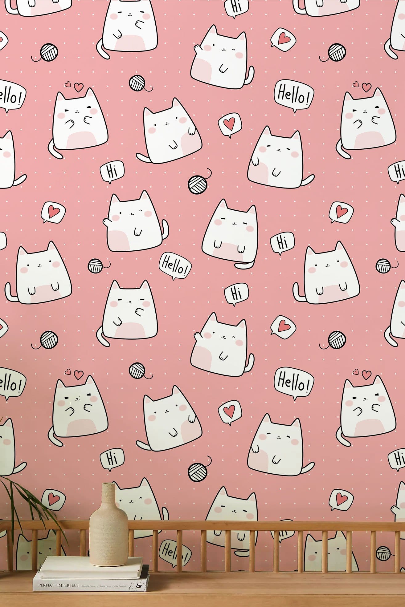 Hello Cat Wallpaper Mural