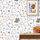 Cute Cat Cartoon Playful Mural Wallpaper