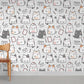 Cat with Letters Wallpaper Mural