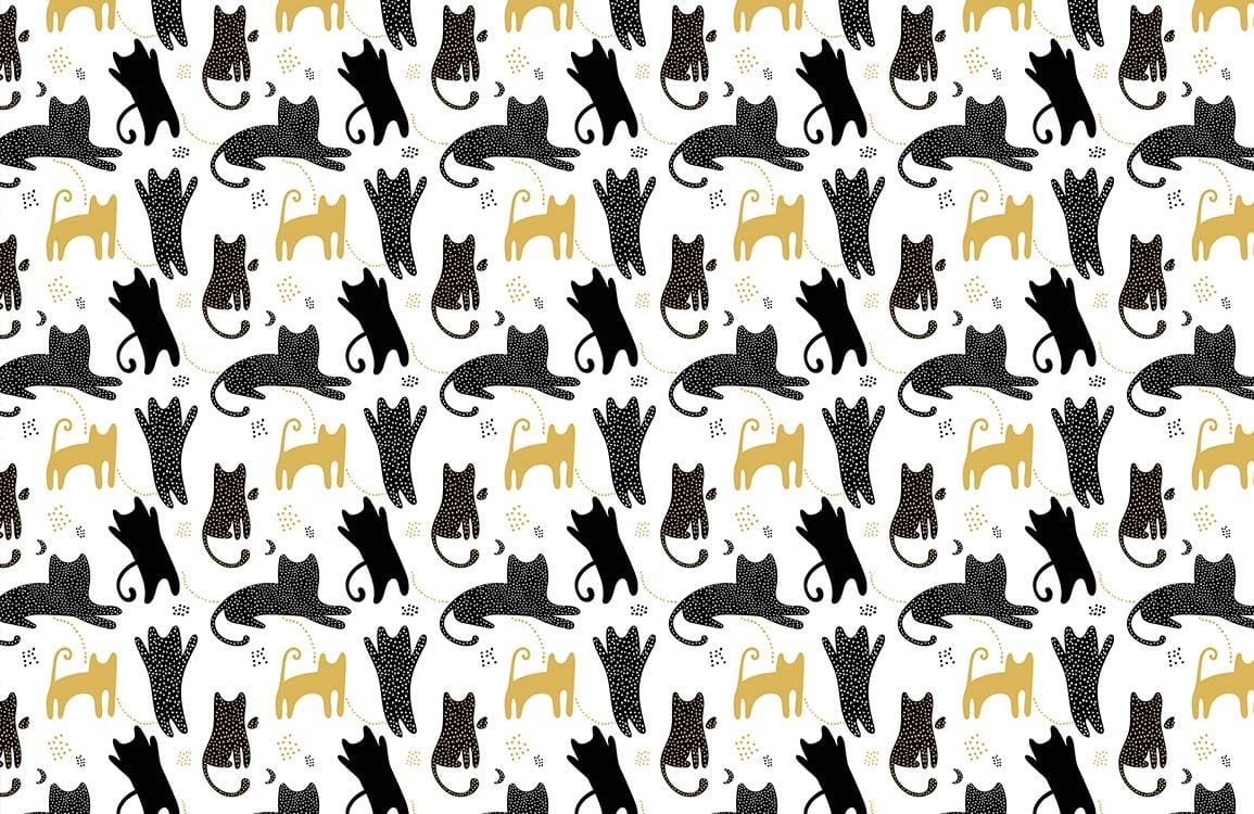 Motif de Chat Fantaisiste Papier Peint Ludique