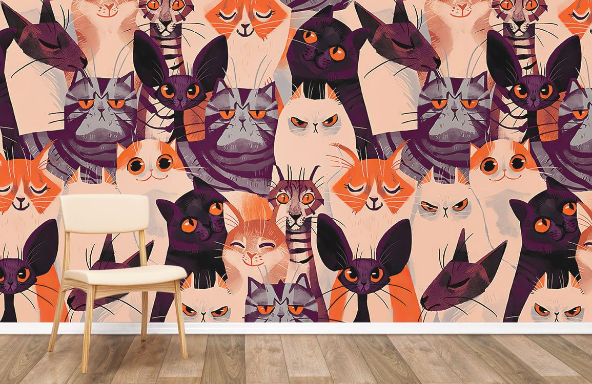 Cartoon Cats wallpaper mural