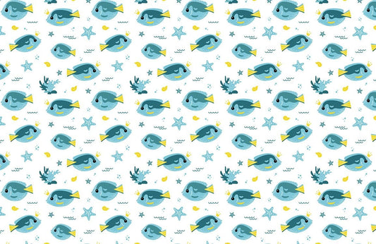 Playful Underwater Fish Kids Mural Wallpaper