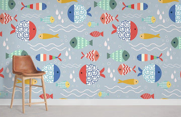 Papier Peint Panoramique en Forme de Poisson