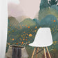 Wallpaper mural with a Cartoon Woods and Flower Garden, Ideal for Home Decoration