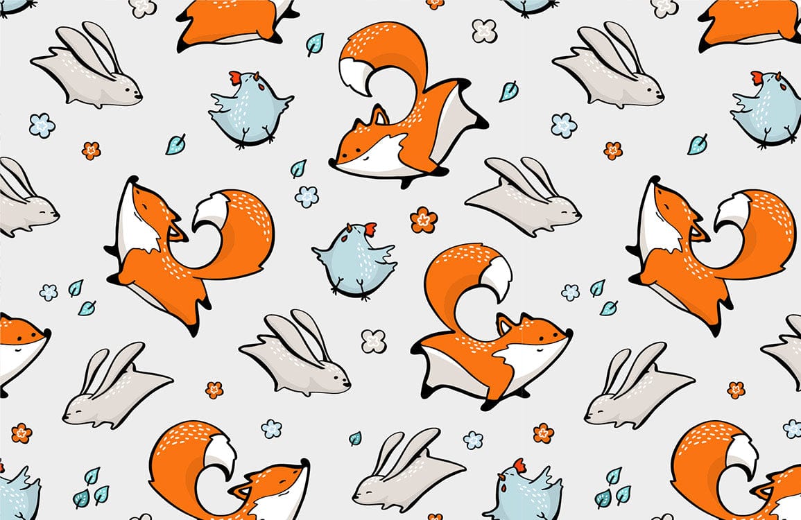 Cartoon Animals Wallpaper Home Decor