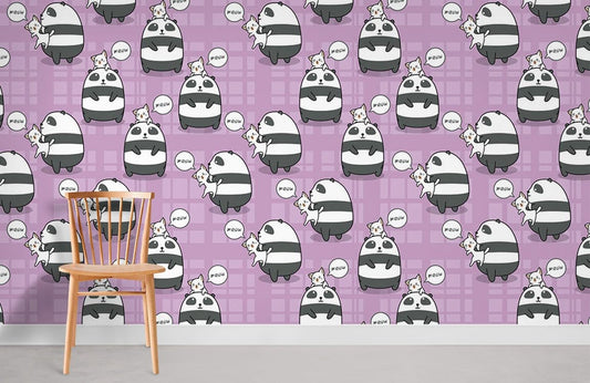 Panda Friends Wallpaper Mural