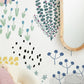 Cartoon Plant Pattern Wallpaper Mural for Use as D��cor in the Hallway
