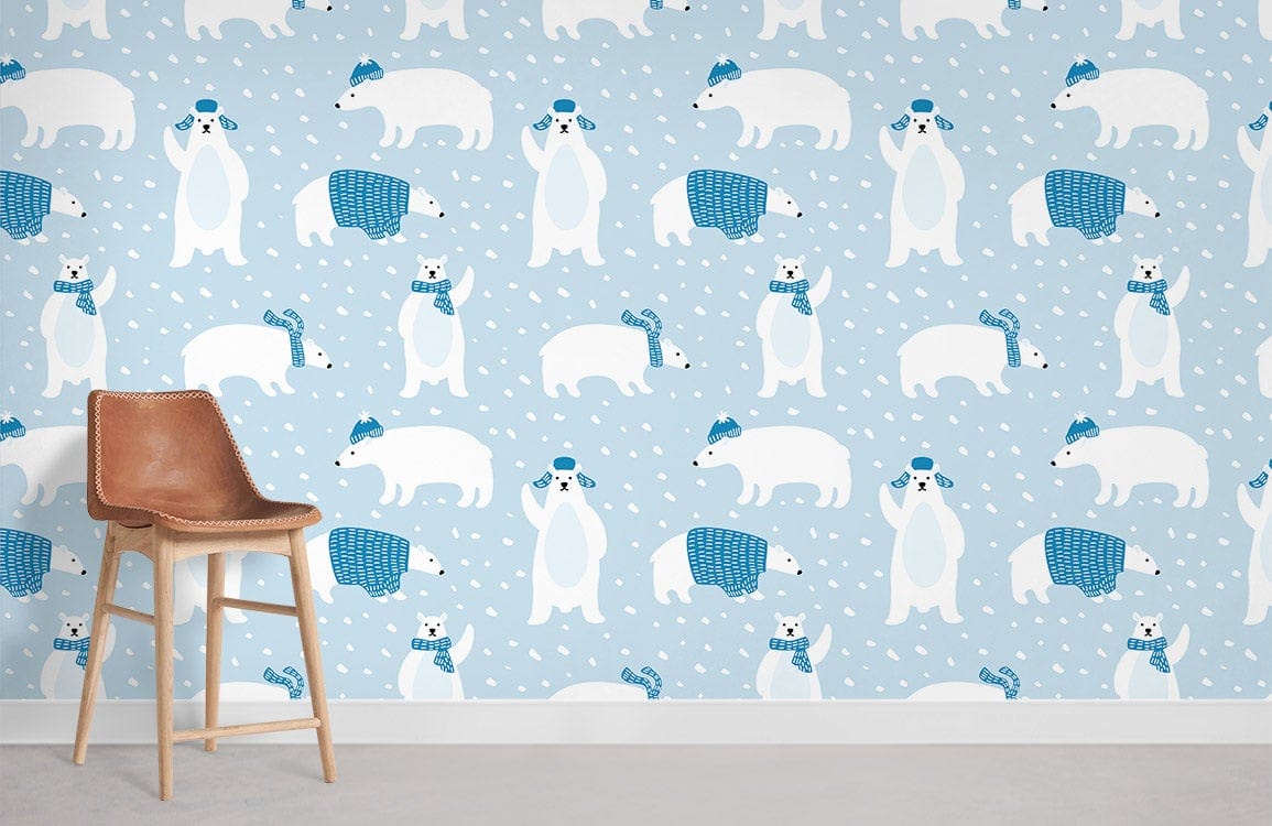 Cartoon Polar Bear Animal Wall Murals Room