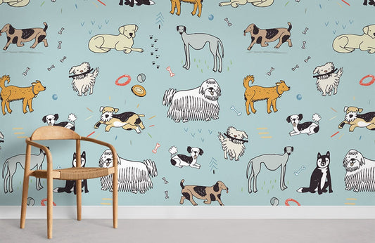 Cartoon Puppy Cartoon Animal Wallpaper Room
