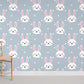 Cute Bunny Star Grey Children Mural Wallpaper
