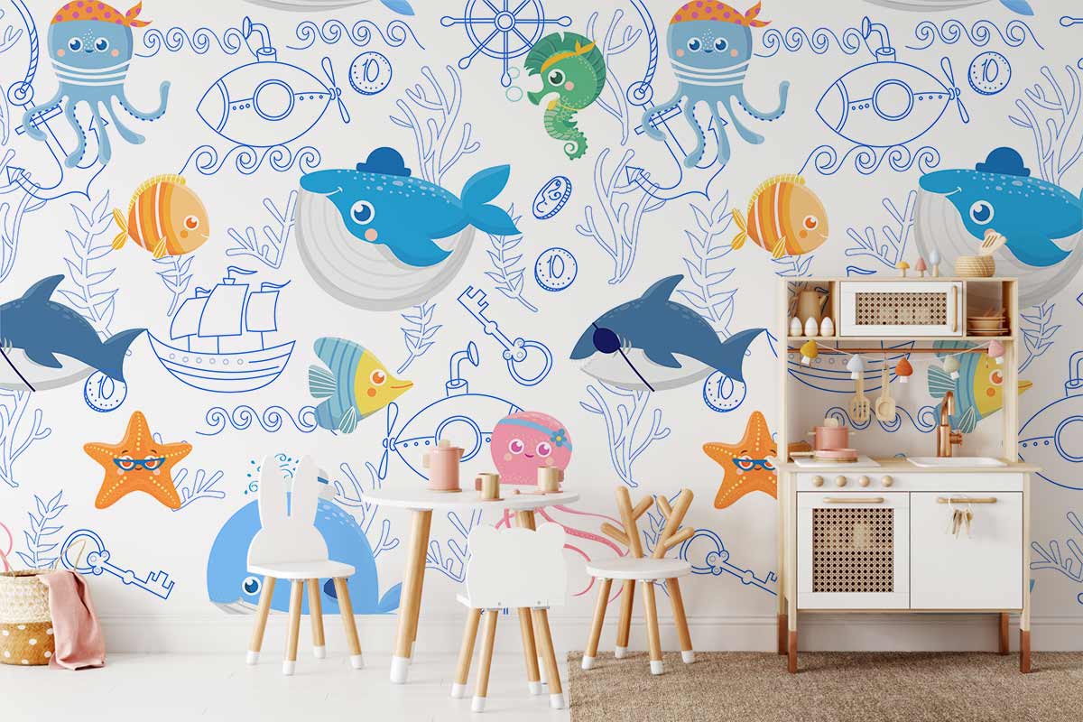 cartoon wallpaper ideas for nursery room