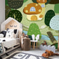 Trees in Cartoon Style Wallpaper Mural for Decorating Children's Rooms