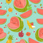 Wallpaper of fresh fruit in the summertime