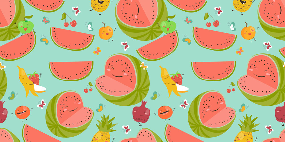 Wallpaper of fresh fruit in the summertime