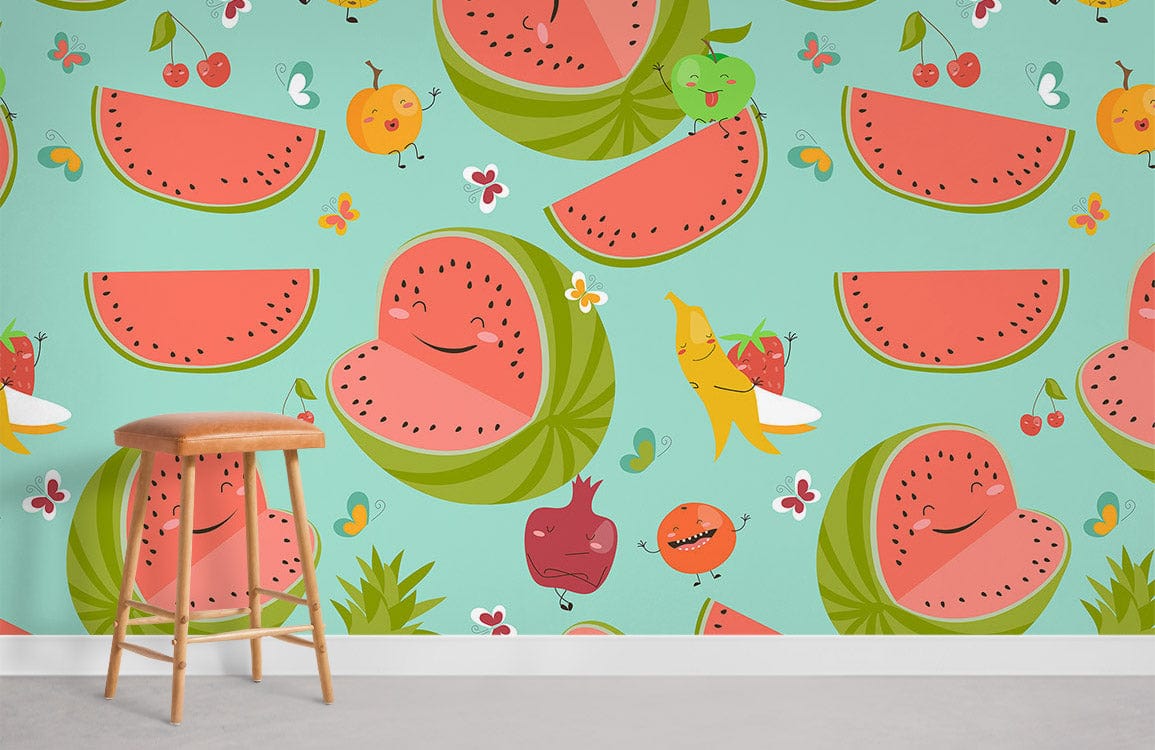 Wallpaper of a cartoon fruit combination
