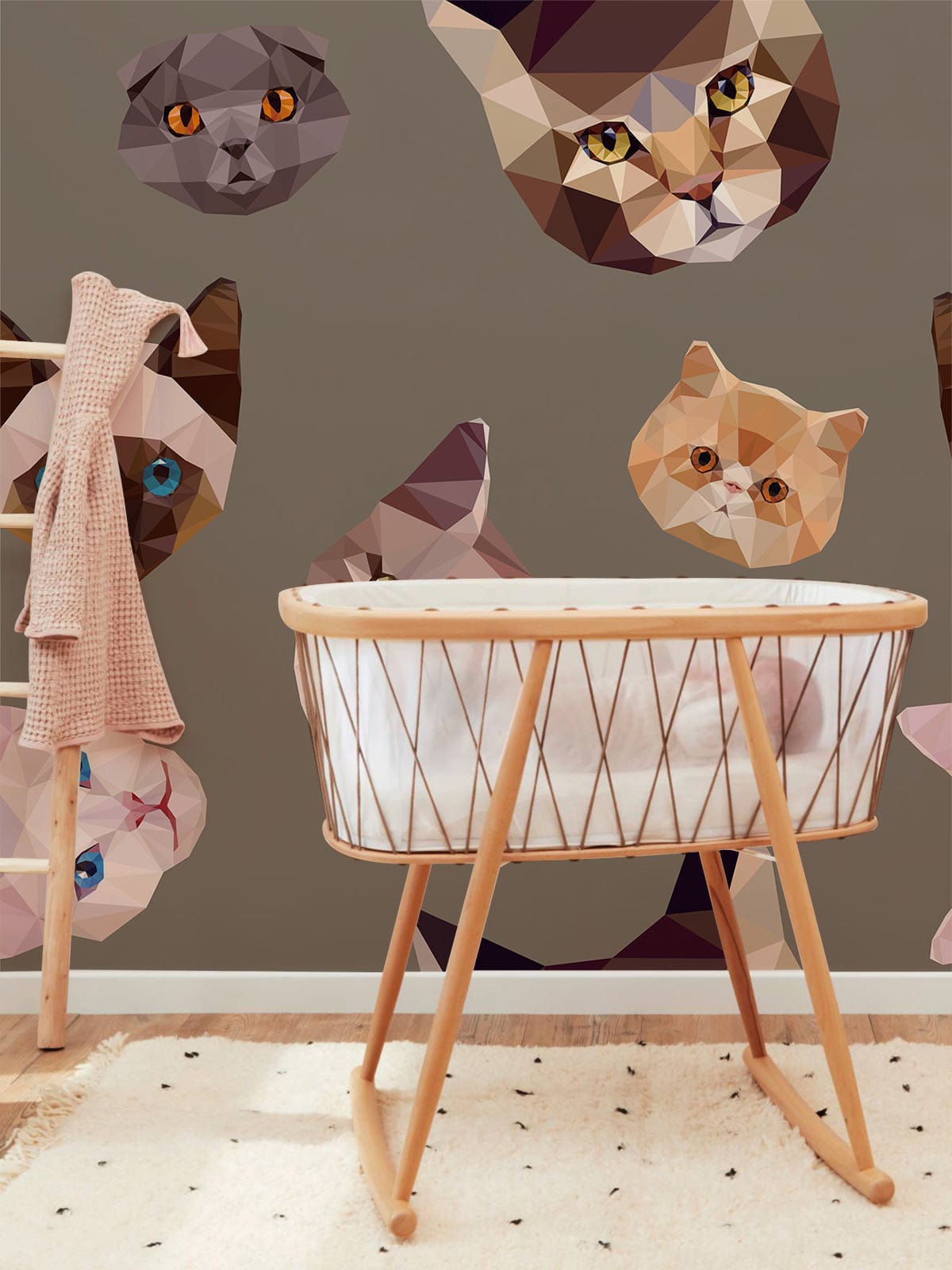 Cat Print Wallpaper Decoration Idea