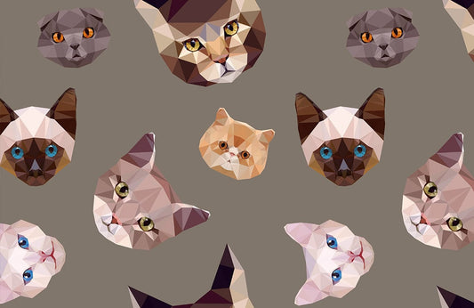 Cat Print Animal Pattern Wallpaper Art Design