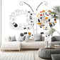 custom cat pattern butterfly wallpaper mural for living room design