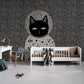 strange black cat wallpaper bedroom
