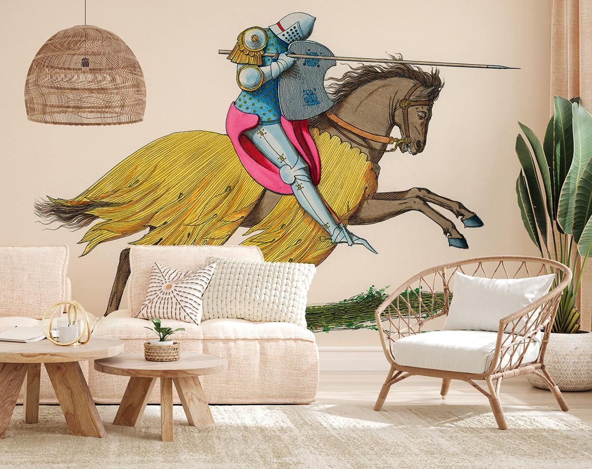 medieval Chevalier Mural wallpaper for living Room decor