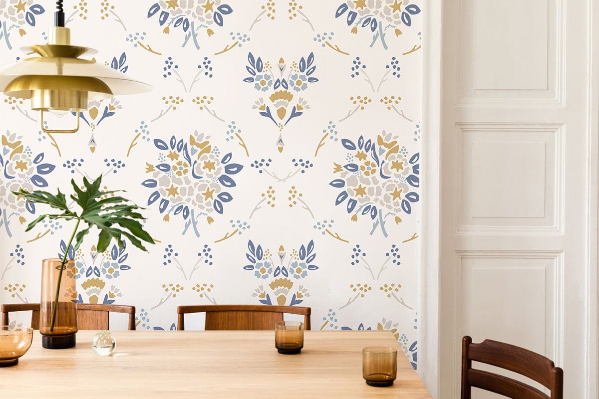 Chic Damask Pattern Mural Wallpaper Home Interior Design