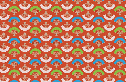 Chinese Fans Pattern Mural Home Decor
