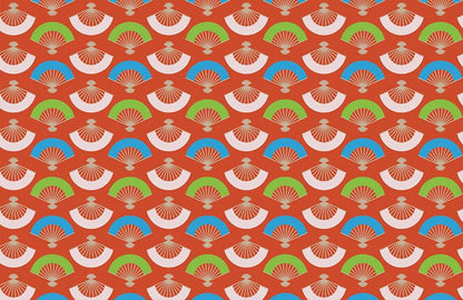 Chinese Fans Pattern Mural Home Decor
