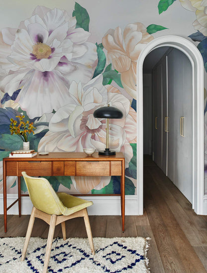 Chinese Peony Flower Wallpaper Mural Art Decor