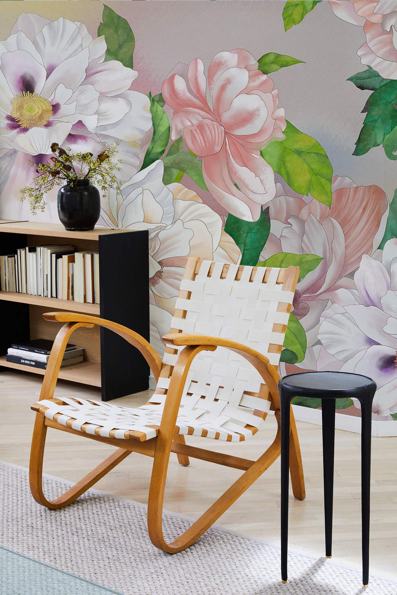Chinese Peony Flower Wallpaper For Reading Room
