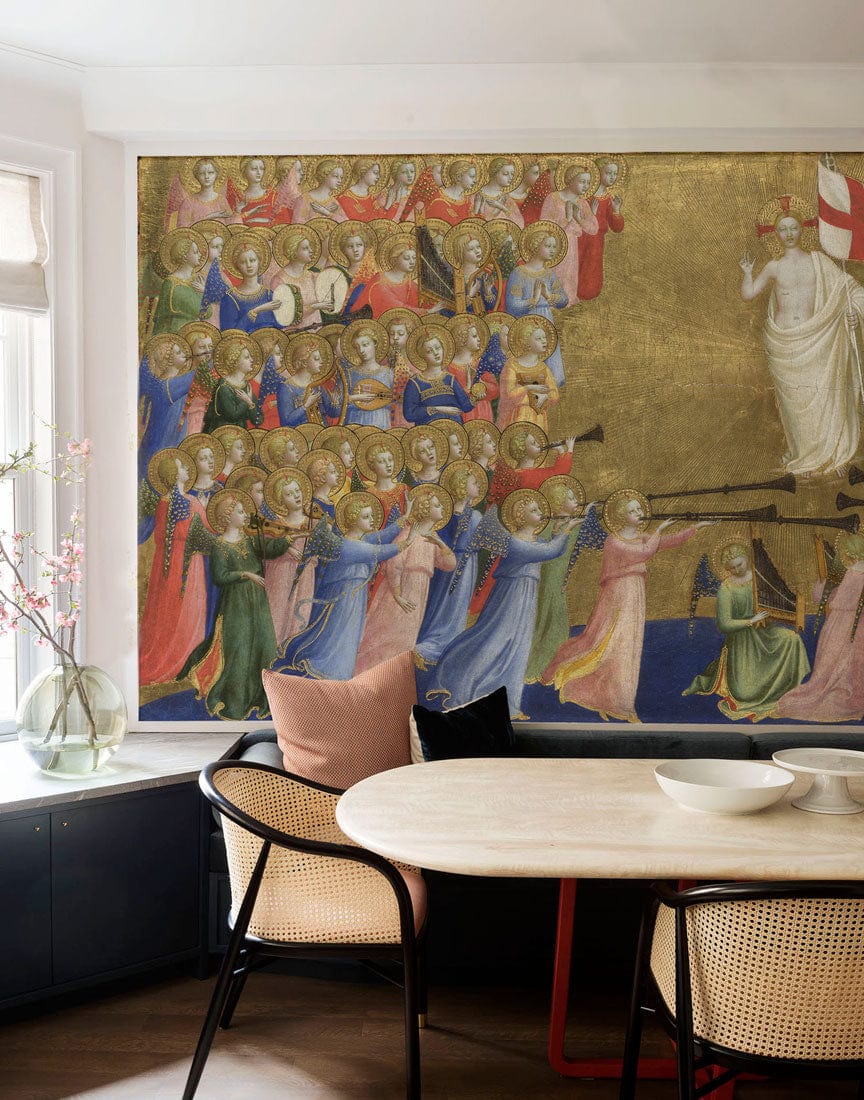 Wallpaper Mural for Dining Room Decoration Featuring Christ Glorified in the Court of Heaven