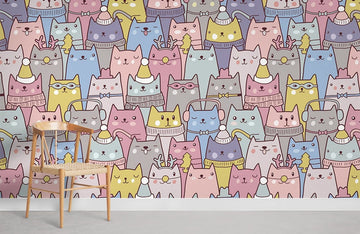 Papier Peint Panoramique Chats de Noël